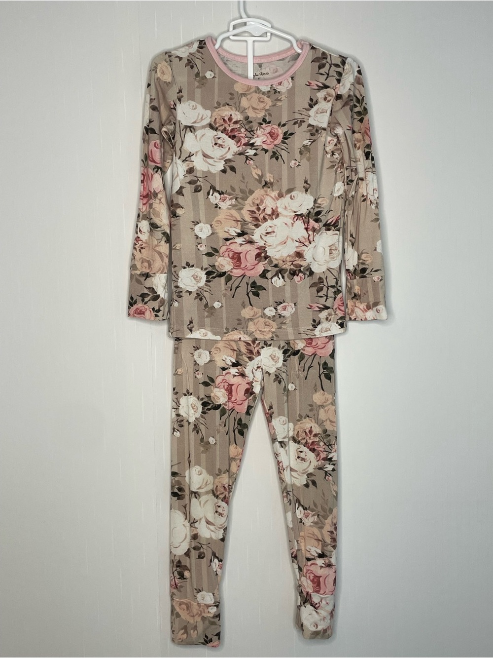 Rylee Roo Bamboo Reagan's Rose Garden Floral Long Sleeve Pajama Set 5T ✔️FLAW